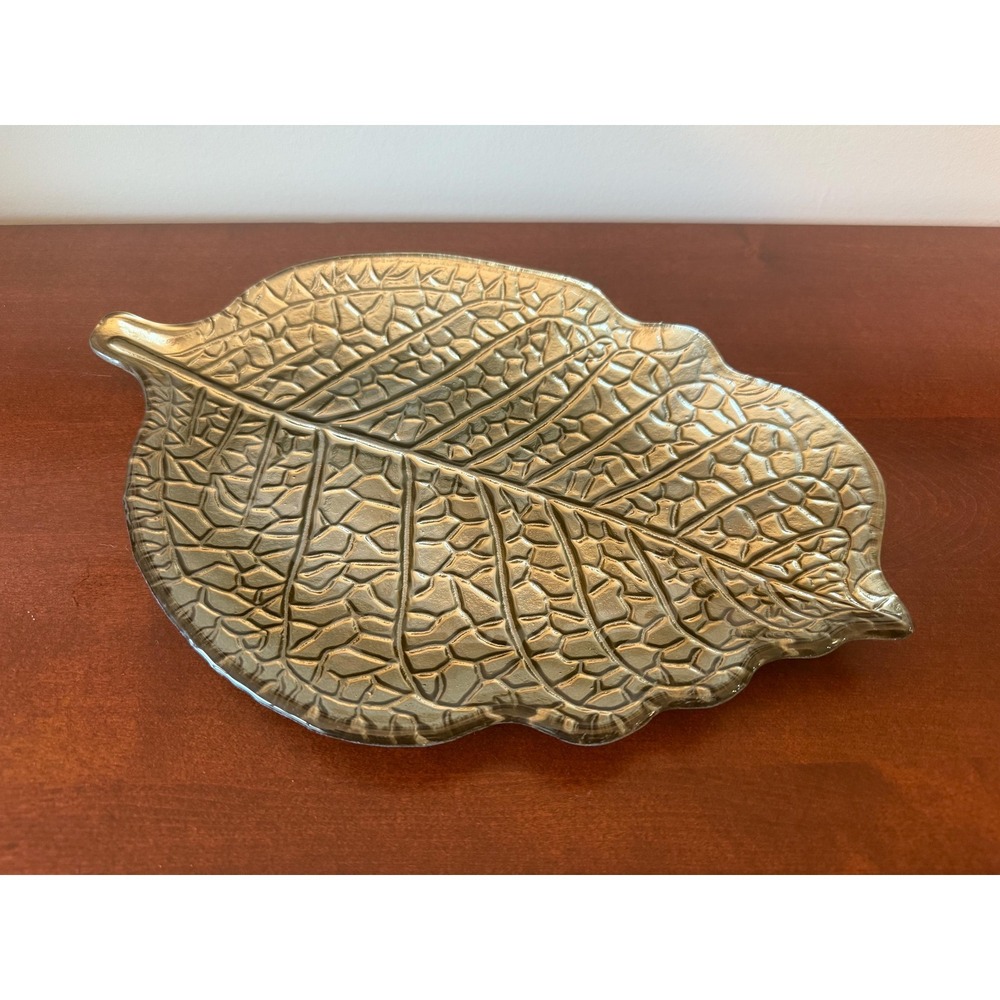 Glass Leaf Serving Platter - Food Safe - New